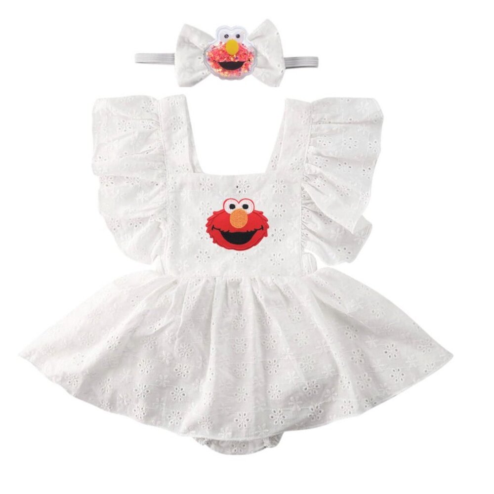 Elmo Dress Birthday Romper Dress Clothes Sesame Street outfit bodysuit set smash